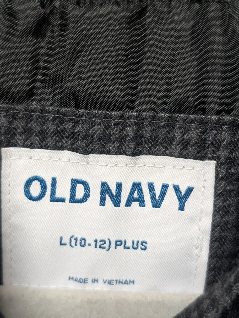 Old Navy Girls Size 10-12 Plus Black Houndstooth Puffer Vest Full Zip Outerwear